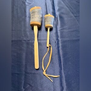 Set Of 2 Antique Native American Handmade Horn Rattles